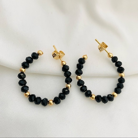 Beaded Hoop Earrings - Picture 6 of 7